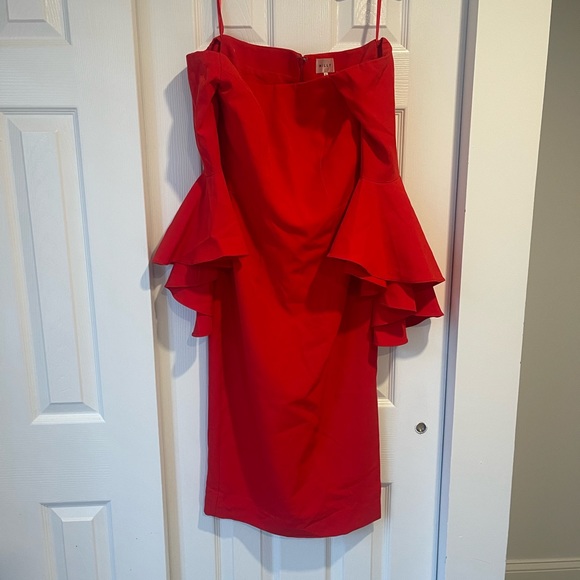 Flame Red Selena Slit Dress **Pulled tag off but never worn. - Picture 4 of 5